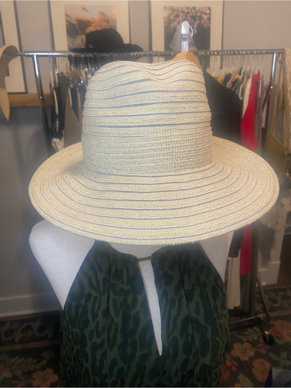Women's Kokin NYC Cream Straw Sun Hat with Wide Brim